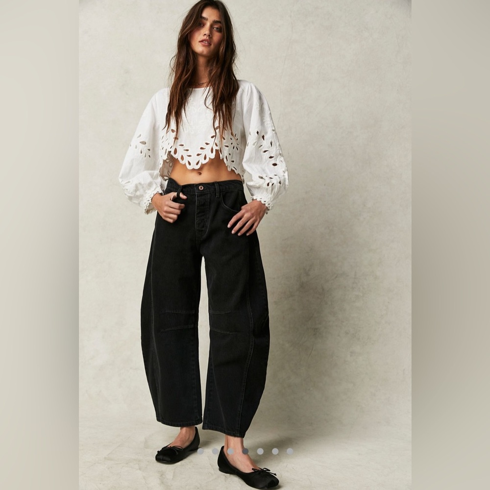 Free People / We The Free Good Luck Mid-Rise Barrel Jeans